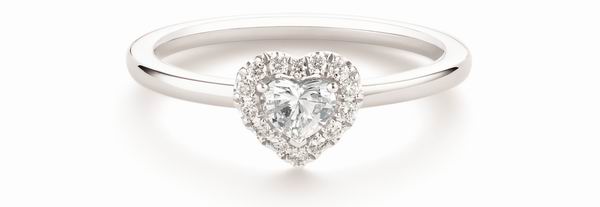 My First De Beers Aura心形切割铂金钻石戒指&nbsp;&nbsp; &nbsp;